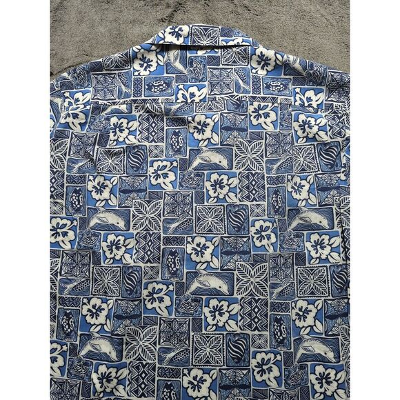 Vintage KY's International Fashion Hawaiian Shirt Men's Size XL Blue - Picture 8 of 8